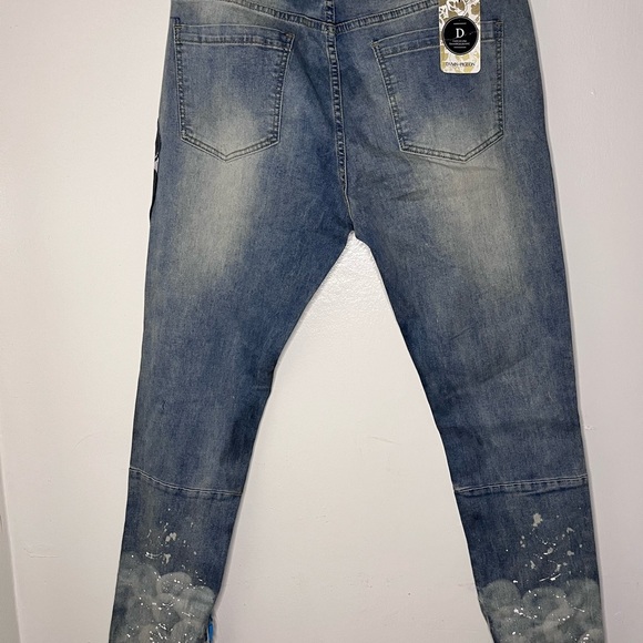 DAMN PIGEON NEW YORK Graphic Blue Jeans - Picture 5 of 9